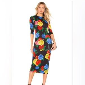 Alice + Olivia Delora floral midi dress NWT